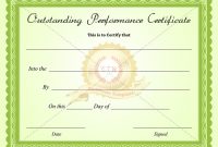 Outstanding-Performance-Certificate-Green-Business for Best Performance Certificate Template