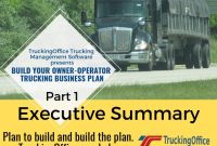 Owner Operator Business Plans 1: Executive Summary within Business Plan Template For Trucking Company