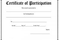 Participation Certificates Templates 52 Free Printable for Certificate Of Participation Template Pdf