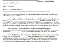 Partnership Agreement Template Free | Business Letter Format with Business Partnership Agreement Template Pdf