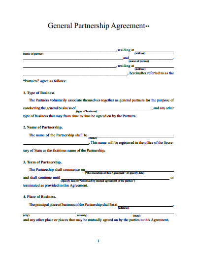 Partnership Agreement Template: Free Download, Create, Edit in Template For Business Partnership Agreement