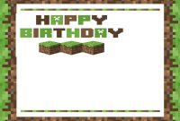 Party At Ease With Minecraft Invitations | Free Invitation with Minecraft Birthday Card Template