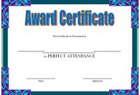 Perfect Attendance Certificate Template Free (2020 Update for Perfect Attendance Certificate Free Template