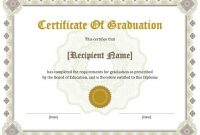 Personalize 124+ Free Certificate Templates (Download) | Hloom regarding Graduation Certificate Template Word