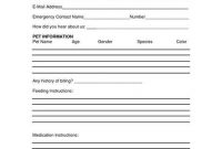 Pet Sitting Instruction Template Free | Pet Sitting Service within Dog Grooming Record Card Template