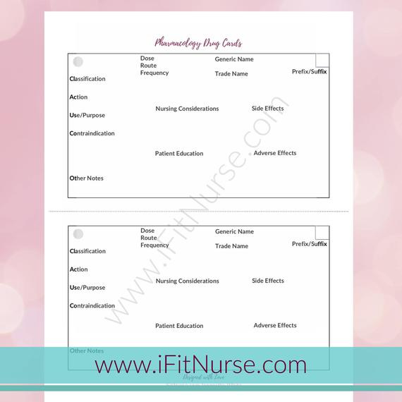 Pharmacology Drug Card Template intended for Pharmacology Drug Card Template