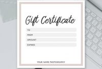 Photography Gift Certificate Template – Studio Gift Certificate,  Photographer Gift Card, Voucher – Photoshop Template Psd *instant Download* throughout Gift Certificate Template Photoshop