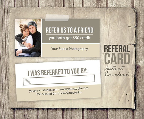Photography Referral Card Template Rep Card pertaining to Photography Referral Card Templates