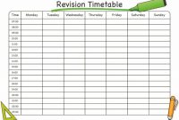 Pin Na Nástenke Diar inside Blank Revision Timetable Template