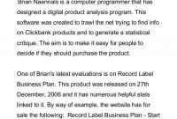 Pin On Best Template Ideas throughout Record Label Business Plan Template Free