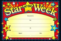 Pin On Certificate Customizable Design Templates in Star Of The Week Certificate Template