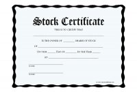 Pin On Certificate Templates pertaining to Blank Share Certificate Template Free