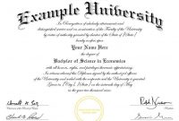 Pin On Certificate Templates throughout Fake Diploma Certificate Template