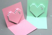 Pin On Diy Crafts + Projects in Pixel Heart Pop Up Card Template