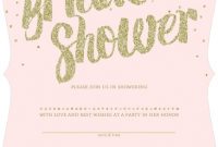 Pink And Gold Glitter Bridal Shower Invitation throughout Blank Bridal Shower Invitations Templates