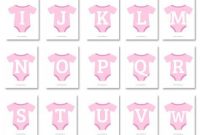 Pink Baby Onesie Shaped Banner Letters Download | Baby inside Diy Baby Shower Banner Template