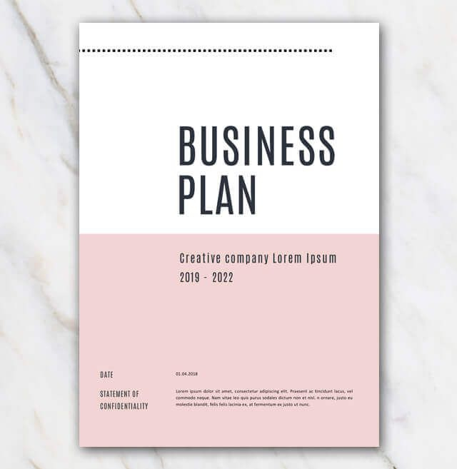 Pink Creative Business Plan Template | Creative Business with Business Plan Cover Page Template