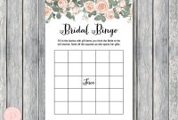 Pink Floral Bridal Shower Game Printable – Bride & Bows throughout Blank Bridal Shower Bingo Template