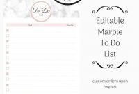 Pink Marble To Do List Blank, Editable To-Do List, Digital Download,  Instant Print, Tasks Template,to Do List For Planning And Organization inside Blank To Do List Template