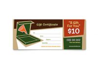 Pizza Pizzeria Restaurant Gift Certificate Template Design throughout Pizza Gift Certificate Template