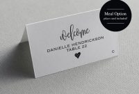 Place Card Template, Printable Template, Wedding Place Cards in Wedding Place Card Template Free Word