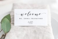 Place Card Template Printable Wedding Place Cards Escort Cards Wedding Name  Cards Template Calligraphy Wedding Place Cards Template #wp20 in Printable Escort Cards Template