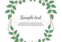 Polygonal Geometric Golden Frame With Leaves Eucalyptus with regard to Save The Date Banner Template