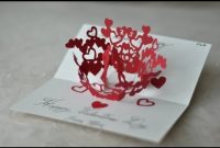 Pop-Up Valentines Day Card: Kissing Couple (Original) inside Twisting Hearts Pop Up Card Template