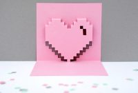 Popup Pixel Valentines Card 2013 (*new & Improved*) | Mini Eco in Pixel Heart Pop Up Card Template