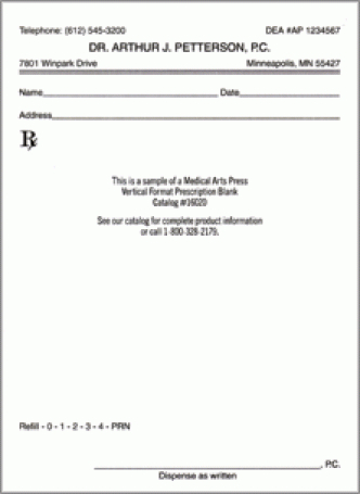 Prescription Template 461 | Prescription Pad, Medical for Blank Prescription Form Template