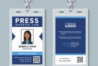 Press Reporter Id Card Template | Premium Vector throughout Conference Id Card Template