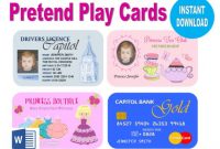 Pretend Play Printable, Kids Play Cards, Kids Credit Card in Credit Card Template For Kids