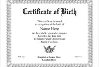 Print Birth Certificate Templates | Certificate Templates for Official Birth Certificate Template
