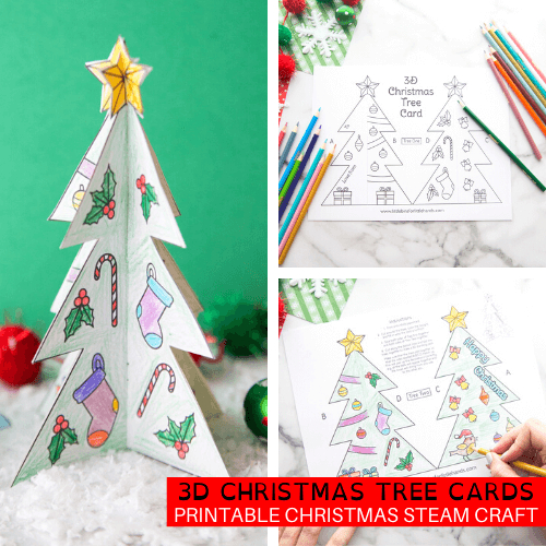 Printable Christmas Tree Template | Little Bins For Little Hands throughout 3D Christmas Tree Card Template