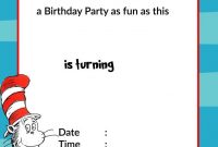 Printable Dr. Seuss Birthday Invitation | Birthday with Dr Seuss Birthday Card Template