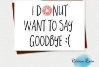 Printable Farewell Card /printable Goodbye Card – I Donut intended for Goodbye Card Template