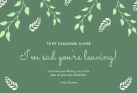 Printable Farewell Cards You Can Customize For Free | Canva regarding Sorry You Re Leaving Card Template