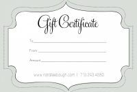 Printable Fillable Gift Certificate Template Custom regarding Fillable Gift Certificate Template Free