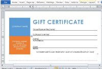 Printable Gift Certificates Template For Word in Company Gift Certificate Template