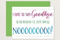 Printable Goodbye Card / Funny Goodbye Card / Printable for Goodbye Card Template