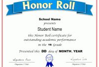 Printable Honor Roll Award Certificate In Pdf And Doc inside Honor Roll Certificate Template