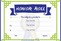 Printable Honor Roll Awards School Certificate Format In intended for Honor Roll Certificate Template