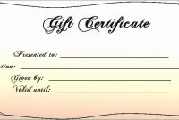 Printable Massage Gift Certificates Exclusive Gift Card inside Massage Gift Certificate Template Free Printable