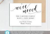 Printable Moving Card, Editable We've Moved Card Template, Calligaphy New  Home Announcement, Editable Address Card, Moving Card Template for Moving Home Cards Template