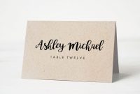 Printable Place Card Template, Wedding Place Cards, Escort inside Michaels Place Card Template