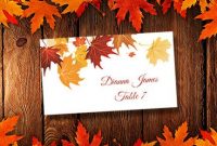 Printable Place Cards Template "falling Leaves&quot with regard to Thanksgiving Place Cards Template