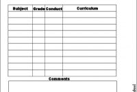 Printable Report Card | Report Card Template, School Report for Homeschool Report Card Template Middle School