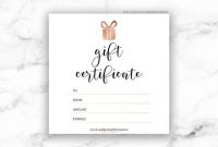 Printable Rose Gold Gift Certificate Template | Editable Photography Studio  Gift Card Design | Photoshop Template Psd | Instant Download intended for Gift Certificate Template Photoshop
