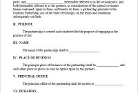 Printable Sample Partnership Agreement Sample Form with regard to Small Business Agreement Template