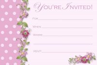 Printable Simple And Elegant Invitation Template | Free regarding Blank Templates For Invitations
